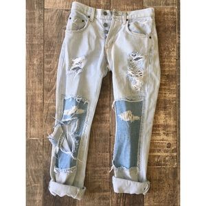 Carmar Distressed Two-Toned Jeans